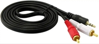 Câble audio stéréo de haute qualité à paire torsadée 3,5 mm 2RCA plaqué or avec blindage tressé et gaine en PVC pour voiture, ordinateur, lecteur DVD
