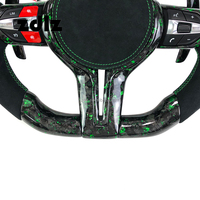Affichage LED personnalisé Volant en fibre de carbone forgé vert pour BMW F10 F20 F30 E90 M3 M5 F07 F01 E46 E60 2010-2015