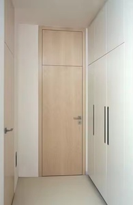 White Color <strong>PVC</strong> Plywood Panel Interior Hidden Doors Invisible Frameless Door - Product Image 5