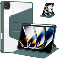 Étui pour tablette en cuir PU Fip Rotation à 360 ° pour Infinix Xpad 11 pouces 2024 X1101 couverture arrière transparente avec fente pour crayon