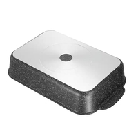 Shabu aluminium moulé sous pression Double oreille grande plaque cuisson des aliments occidentaux créatif grand moule à gril en marbre antiadhésif avec poignée