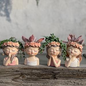 Tête de jardinière créative en résine, Pot de fleurs bonsaï succulente avec trou de Drainage pour plantes d'intérieur - Product Image 3