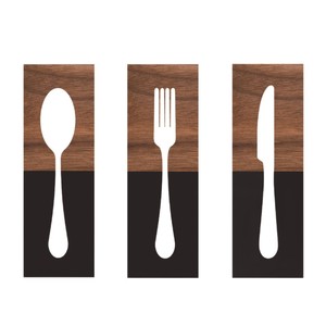 Wooden Cutlery Wall Sign Set Spoon Fork Knife Rustic Home <b>Kitchen</b> <b>Decoration</b> Rectangle Shape Boxwood Material Multi Piece - Product Image 5