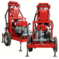Machine de forage de puits d'eau hydraulique portable, légère et compacte, avec pompe à engrenages et moteur à roulement, profondeur maximale 120 m, 220 V/380 V