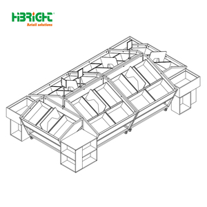 Mobile Wooden <b>Vegetable</b> Display Rack Supermarket Fruit Veggie <b>Stand</b> With Wheels Grocery Produce Display Shelf - Product Image 6