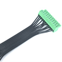 Câble de raccordement à bornier enfichable 3,81 mm, faisceau de câbles à connecteur à vis 10/12 broches vert pour automatisation PLC, personnalisable OEM