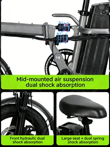 Vélo Électrique Pliant de Ville pour Adultes, 500 <span class=keywords><strong>Watts</strong></span>, Batterie Lithium 14 Pouces, Moteur Arrière Brushless, Idéal Longue Distance - Vente en Gros - Product Image 4