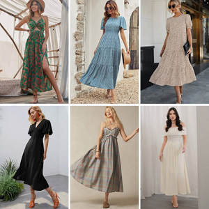 เดรสลำลองแขนสั้นผู้หญิงขายส่งสำหรับฤดูร้อน ยี่ห้อ QZ-076 CN;GUA จัดส่งแบบคละแบบสุ่ม - Product Image 6