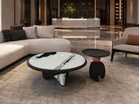 Ensemble de tables d'appoint modernes en marbre avec piédestal au design artistique pour mobilier de salon de luxe, usine OEM