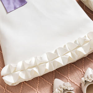 Robe Fille Été Couleur Unie Col Ras du Cou Sans Manches <span class=keywords><strong>Style</strong></span> <span class=keywords><strong>Anglais</strong></span> avec Nœud en Tissu Tricoté Vêtements Enfants ODM - Product Image 4