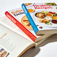 Cetak Buku Resep Makanan/ Buku Masakan/ Menu Restoran dengan Sampul Keras Warna Kustom Pabrik, Kertas Offset, dan Laminasi Film
