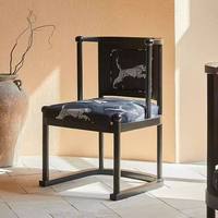 Chaise Léopard de style Xiaohongshu, moderne et simple, pour salon, chaise individuelle en bois avec rembourrage électrique doux