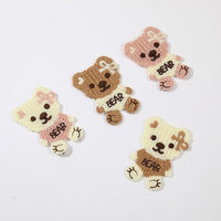 Patchs thermocollants en feutre brodés à la main avec panda et cœur, avec PVC pour vêtements et serviettes