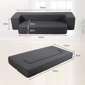Moderno grigio scuro poltrona convertibile <span class=keywords><strong>materasso</strong></span> quadrato pieghevole <span class=keywords><strong>divano</strong></span> <span class=keywords><strong>letto</strong></span> Memory Foam Guest <span class=keywords><strong>divano</strong></span> funzione di sonno <span class=keywords><strong>per</strong></span> soggiorno - Product Image 3