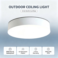 Plafonnier LED rond encastré en plastique moderne OEM ODM, IP65 AC, montage en surface, décoration intérieure
