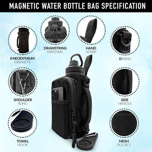 Bolsa Deportiva de <span class=keywords><strong>Neopreno</strong></span> Personalizada OEM Unisex para Hombre o Mujer con Cierre, Portátil, con Correa para Botella de Agua y Forro de Poliéster - Product Image 3