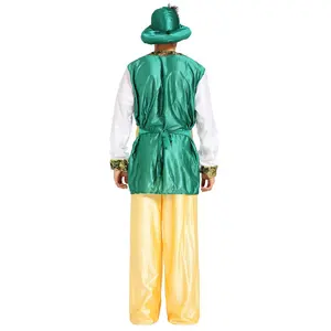 Fantasia masculina de traje para crianças, fantasia de carnaval para homens, dia das bruxas, verde, dubai, chefe e príncipe