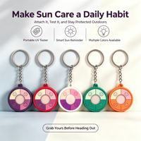 Test d'intensité ultraviolette personnalisé porte-clés solaire porte-clés changeant de couleur UV