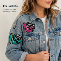 Parches Bordados Personalizados para Zapatos de Tacón Alto, Solución Integral OEM ODM, Insignias de Moda para Marcas de Ropa, Venta al Por Mayor