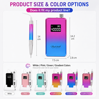 Yaqin - Lime à ongles électrique professionnelle portable rechargeable, sans fil, sans balais, 40000 tr/min, pour polissage puissant