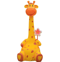 Statue de chaise girafe en fibre de verre, sculpture animale mignonne, siège décoratif pour enfants, aire de jeux extérieure, centre commercial, aménagement paysager