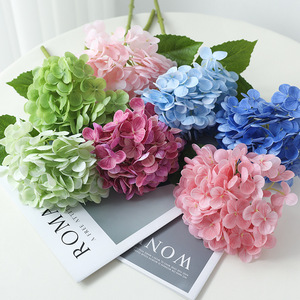 Fleurs d'hortensia artificielles Ruilisi, branche unique, en plastique souple, faites à la main, pour décoration de mariage et de maison - Product Image 2