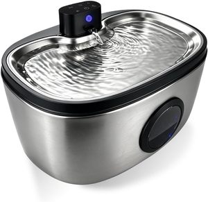 Fontaine à eau intelligente pour animaux de compagnie avec séparation électrique, alimentation USB-C, bol à boire automatique en acier inoxydable 304 pour chats et chiens - Product Image 1