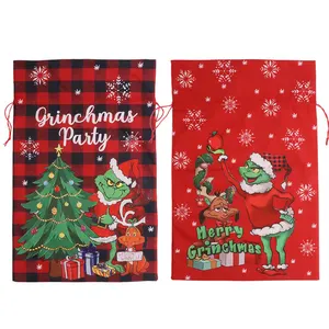 christmas gift bag christmas colorful bag gifts christmas linen burlap jute drawstring bag