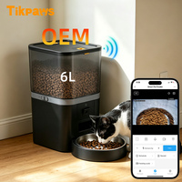 Mangeoire automatique pour chiens OEM 6L avec caméra vidéo HD en temps réel Interaction vocale Distributeur d'aliments pour animaux de compagnie Mangeoire automatique pour chats 2 chats