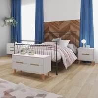 Mesita de Noche con Cajones, Precio de Fábrica, Muebles de Dormitorio, Mesa de Noche Moderna de Madera Blanca