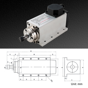 Moteur de broche CNC refroidi par air ER16 carré 1,5 kW 110 V/220 V Zhong Hua Jiang avec kit VFD pour machine de gravure CNC - Product Image 4