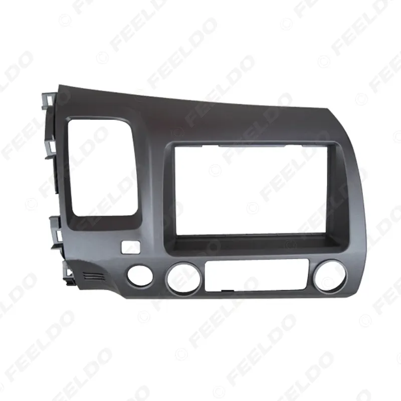 Kit Trim pemasangan pemasangan Panel Stereo mobil, Panel Stereo 2Din Fascia untuk HONDA Civic(LHD, dengan lubang SRS) 06-2011