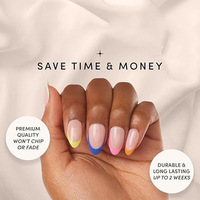 Vente en gros de marque privée, 30 pièces, ongles ronds brillants recyclés pour les consommateurs, kit d'ongles à presser réutilisables