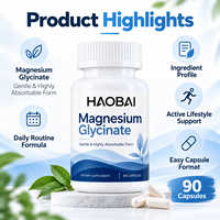 Glycinate de magnésium 90 capsules OEM, formule personnalisée, fabricant de compléments alimentaires minéraux sous marque privée avec emballage en bouteille