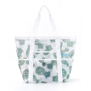 Sac de plage en maille style tropical, grand sac à main portable pour la plage, sac de natation respirant à grille pour les <span class=keywords><strong>vacances</strong></span> - Product Image 6