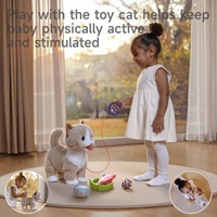 Tumama enfants réaliste interactif électronique en peluche jouet commande vocale à piles lécher marche chat jouets pour bébé âge 2 4