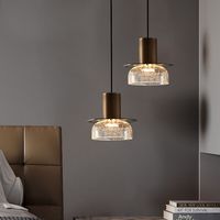 Nouvelle Lampe Suspendue Créative Nordique en Verre Craquelé - Luminaire Simple Haut de Gamme de Luxe pour Bar, Comptoir, Chevet, Entrée, Tension Universelle