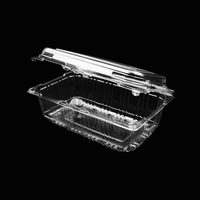 Boîte à fruits jetables d'emballage en plastique transparent à clapet Conteneur de gâteau de salade de supermarché de qualité alimentaire