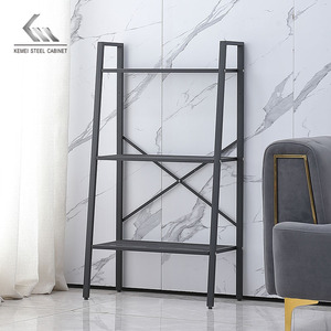 Bureau à domicile Étagère en échelle en or blanc Bibliothèque à 3 niveaux avec cadre en métal Organisateur d'étagère de rangement ouvert - Product Image 5