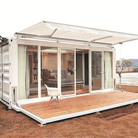 Maison modulaire préfabriquée en conteneur, cuisine complète, salle de bain, villa en conteneur personnalisée avec terrasse en bois, utilisation hôtelière traditionnelle