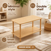 Meuble de salon/bureau à double niveau, table d'appoint de canapé, compartiments de rangement, petites tables d'angle