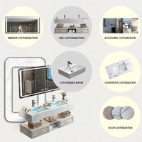 Les articles sanitaires peuvent être personnalisés avec un lavabo mural en platine pour salle de bain, doté d'un double lavabo en céramique sur comptoir.
