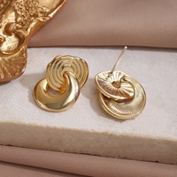 Valentijnscadeau voor vriendin: modieuze sieraden, 18k verguld messing, waterdicht, vintage, bolle hartvormige oorringen