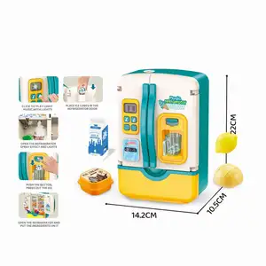 2024 enfants jouer maison mini appareil ménager jouet réfrigérateur 39 pièces pulvérisation eau réfrigérateur cuisine jouets cuisson lumière et musique