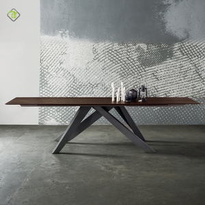 Muebles de restaurante modernos, placa de <span class=keywords><strong>roca</strong></span> Rectangular de lujo Simple, mesa de comedor <span class=keywords><strong>con</strong></span> <span class=keywords><strong>patas</strong></span> de Metal - Product Image 5