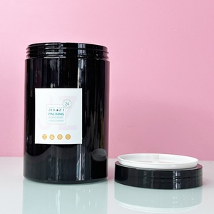 Custom Round Black <b>Plastic</b> <b>Jars</b> PET Container for Food Protein Powder Cans Travel <b>Plastic</b> PET Bottle Storage <b>Jars</b> - Product Image 1