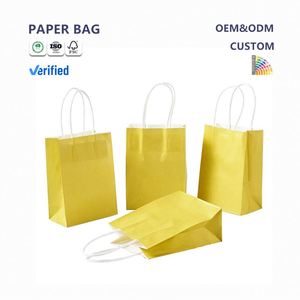 Wholesale Recyclable Custom Logo Eco-friendly Kraft <b>Paper</b> Bags Hand Length Handle for Clothing Gift - Product Image 1