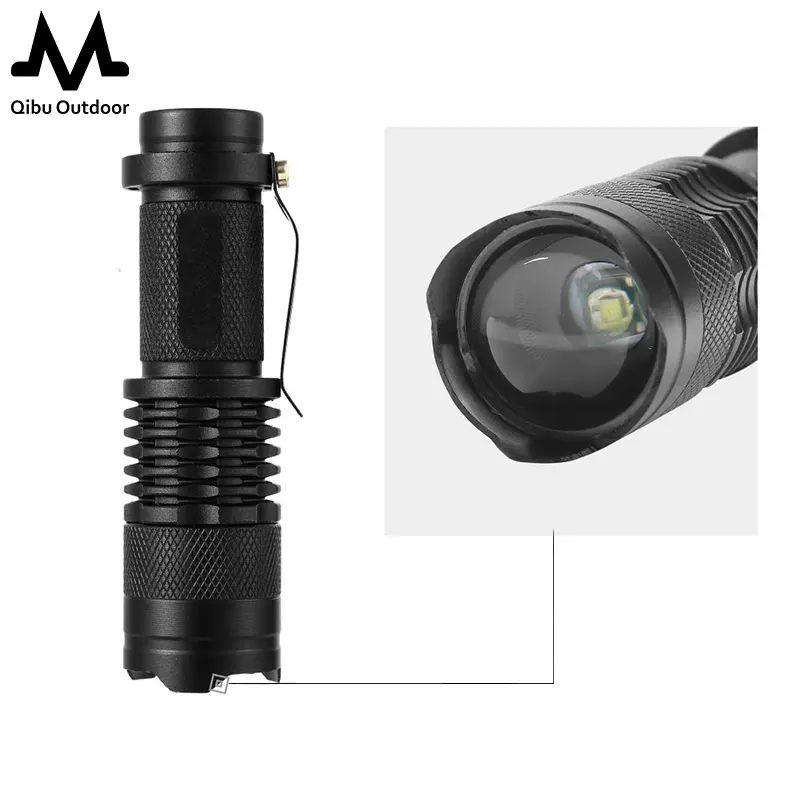 Qibu 3w 260 Lumen Camp Waterproof Flashlight Powerful Battery Rechargeable Tactical Torches Led Flashlight