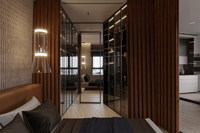 Concept de décoration intérieure d'appartement moderne, plan de conception CAO 2D, service de rendu 3D pour hôtel