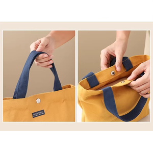 Sac fourre-tout en toile avec motif de canard mignon, série de sacs à déjeuner et de sacs de courses avec fermeture magnétique pour femmes et filles - Product Image 6